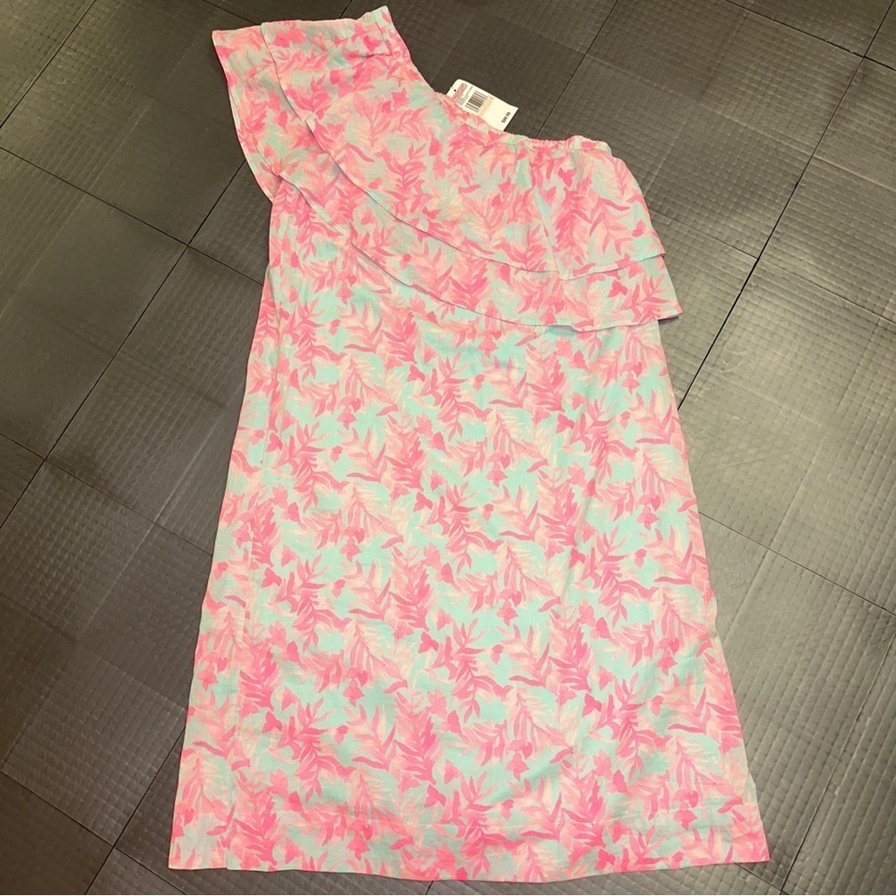 VINEYARD VINES WOMENS DRESS NEW BOUGAINVILLEA RUFFLE DRESS CRYSTAL BLUE SIZE 2